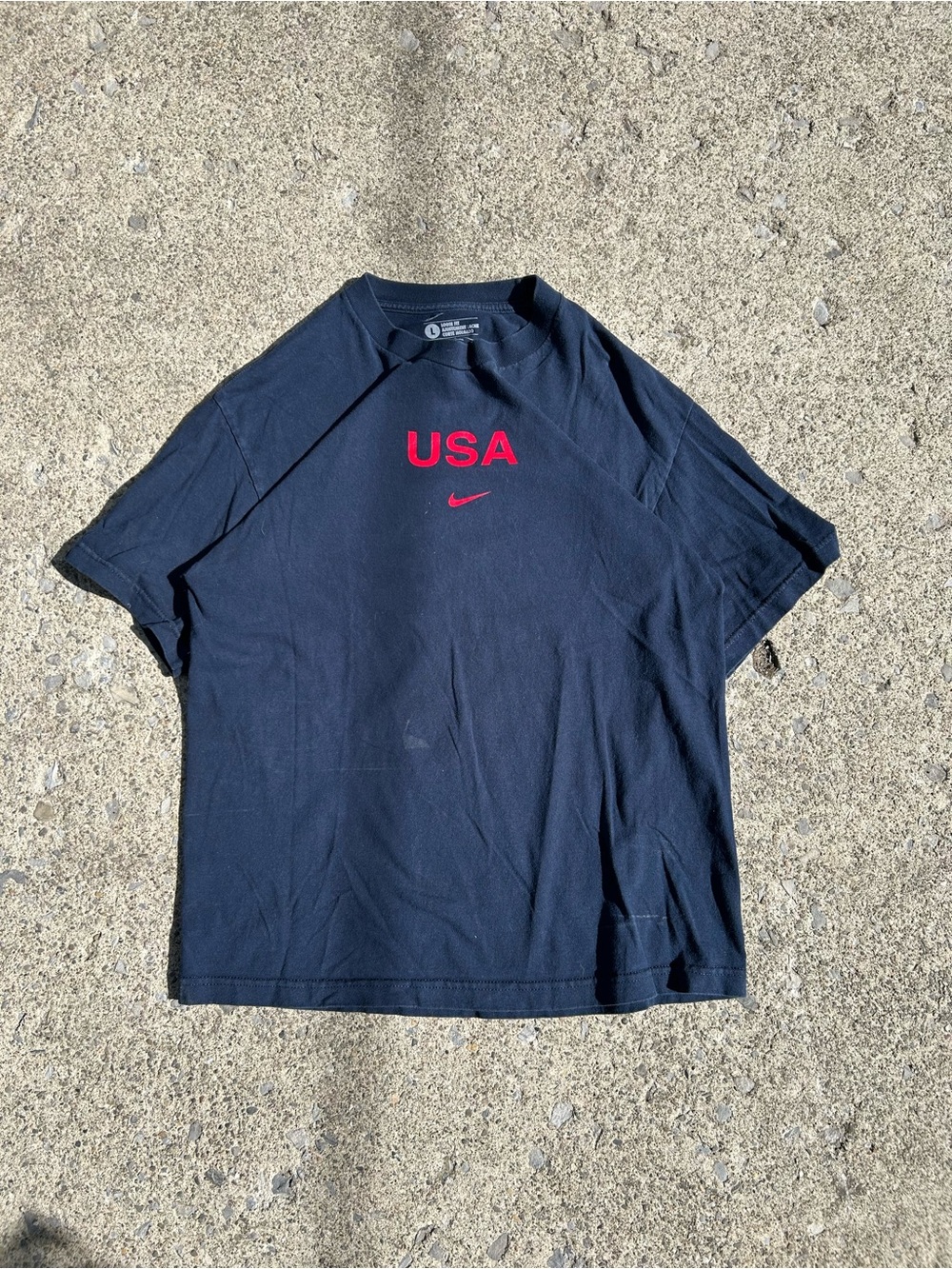 Nike USA Navy Blue T-Shirt with Red Logo
